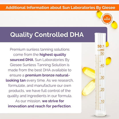 Sun Laboratories By Giesee Ultra Dark Spray Tan Solution 1/2 Gallon - Professional Sunless Tanning Spray for Airbrush Tan, Self Tanner Mist, Sun Tanning Lotion, Fake Tan