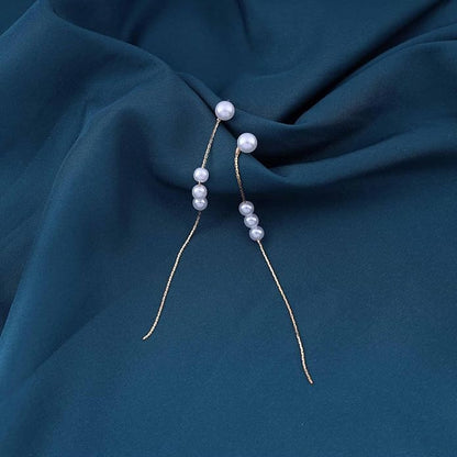 Vintage Pearl Dangle Earrings Long tassel