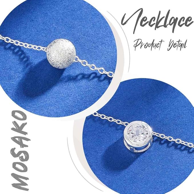 Layered Bead Necklace Chain Round Crystal