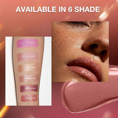 BEAUTY SEARCHER Lipstick, Metallic Shine Finish Lip Balm Glossy Hydrating Nude Velvet Red Long-Lasting Moisturisation Luxury Lip Stick Makeup # 05 Honey Peach Coral