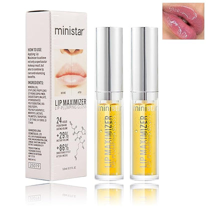 AWCCXMYM 2Pcs Lip Plumper Clear Lip Gloss Moisturizing Gloss