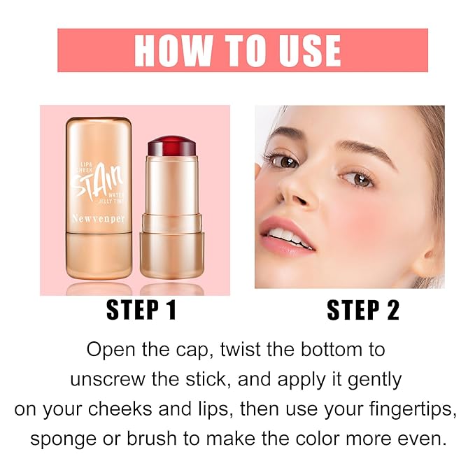 2pcs Jelly Blush Stick, Multi-purpose Lip and Cheek