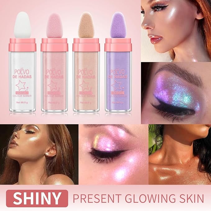 2PCS Polvo De Hadas Fairy Highlight Patting Powder #02 Pink)