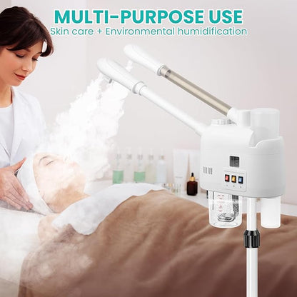 face steamer for hot and cold, Face Steamer with More Steam, Adjustable Height for Face Steamer Suitable for Personal Home and Professional Personal Care Places, Moisturizing or Hydrating.