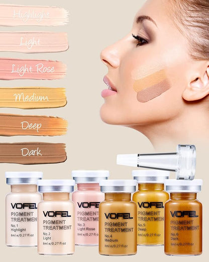 BB Glow Starter Kit BB Glow Pigment for Microneedling Serum Foundation Skin Treatment Kit 0.27oz 12 Vials