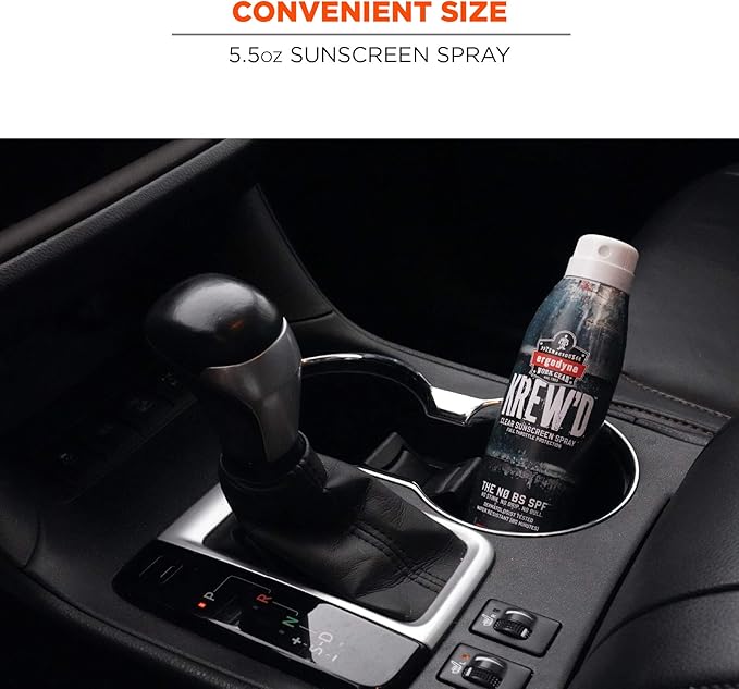 Ergodyne KREW'D 6353 Sunscreen Spray, Broad Spectrum SPF 50, Water Resistant, 5.5 oz, 2-Pack