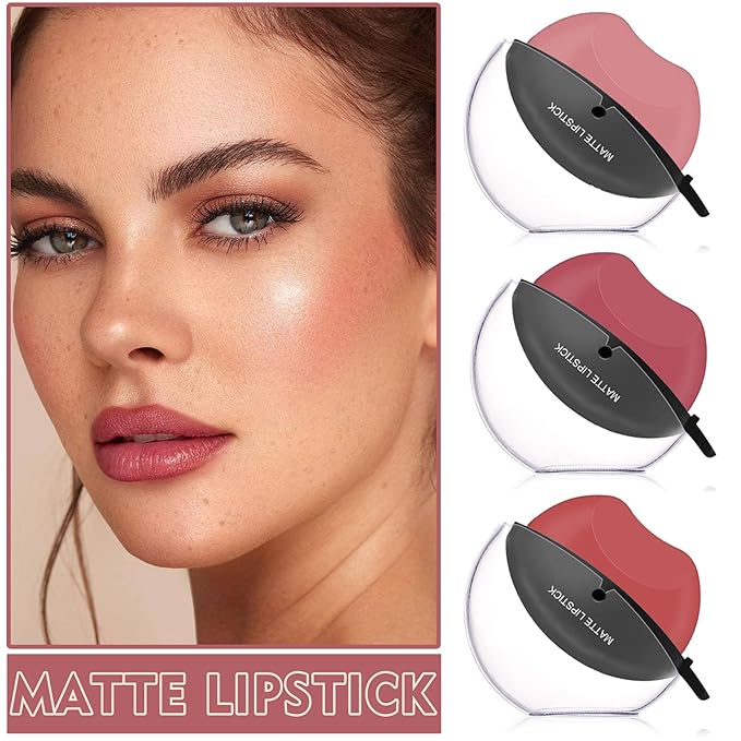 NVLEPTAP 3 Colors Matte Lipstick Set Lazy Lipstick Long