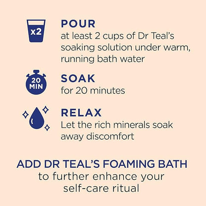 Dr Teal's Salt Soak with Pure Epsom Salt, Glow & Radiance with Vitamin C & Citrus Essential Oils, 3 lbs