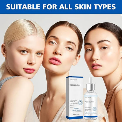 West Month Firming Facial Serum, Skincare Stock Solution, Stock Solution Facial Serum, Reduce Fine Lines Skin-Smooth Looking Skin, Deep Wrinkle Repair Serum, Suitable for All Skin Types(2PC)