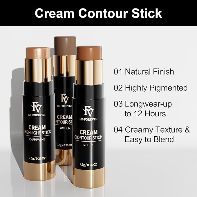 FV Cool Toned Contour Stick, Blendable & Smooth, 01 Amber