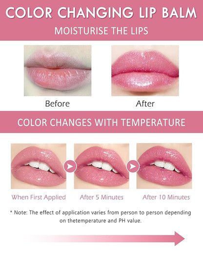 Glitter Balm Long Lasting PH Lipstick, Jelly Color Glitter