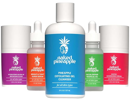 VIP Bundle - Gel Cleanser, Super Serum Facial Repair, Nourishing Cream, and Bronzing Elixir - Your Glow-Up Essentials