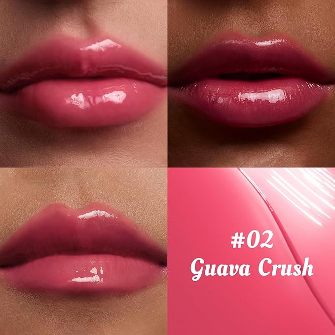 ITY Lip Gloss, Lip Plumper with Hyaluronic Acid, Lip Stain Moisturizing, Coconut Flavored Lipstick, Jelly Texture, 0.09 oz, 02 Guava Crush