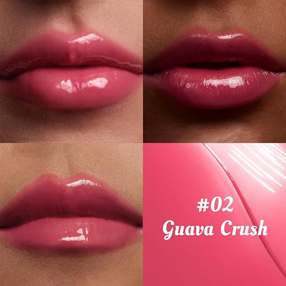 ITY Lip Gloss, Lip Plumper with Hyaluronic Acid, Lip Stain Moisturizing, Coconut Flavored Lipstick, Jelly Texture, 0.09 oz, 02 Guava Crush