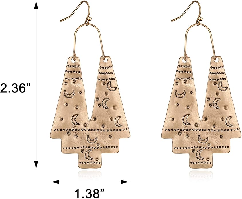 Zealmer Gold Geometric Earrings Statement Vintage