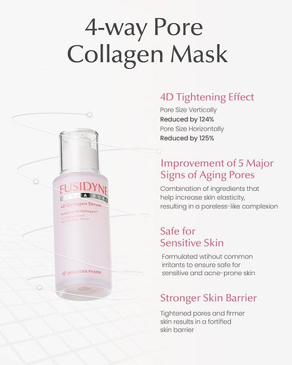 Derma Pore 4D Collagen Serum – Korean Skincare, 50ml/1.69 fl.oz | Hydrating Peptide Serum for Pore Minimizing & Radiant Skin | Korean Glass Skin Essence
