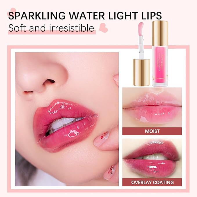 Hydrating Lip Oil Long Lasting Plumping Lip Gloss Lip Glow Oil Transparent Toot Lip Balm Moisturizing Lip Oil for Lip Care and Dry Lips 3pcs