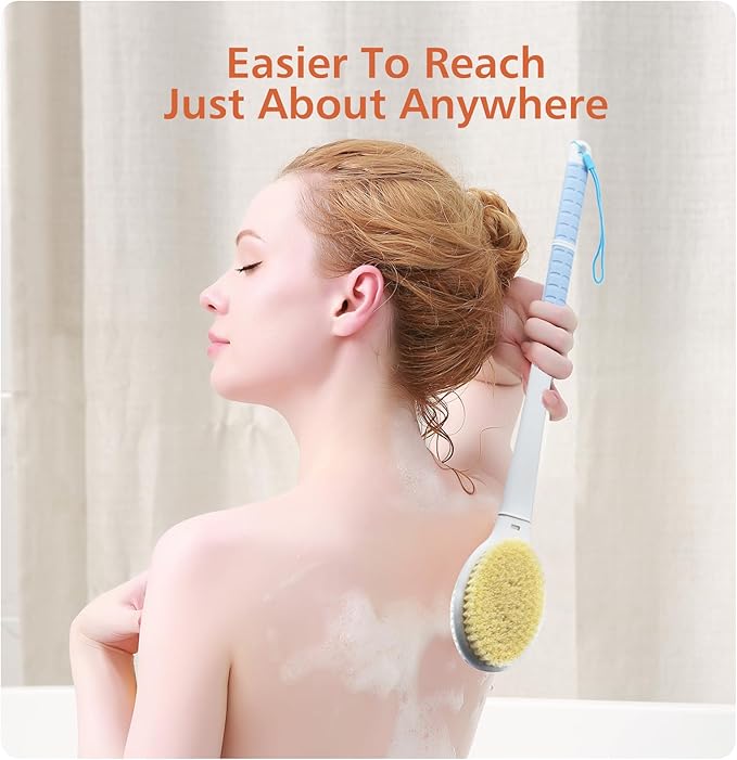 Shower brush with soft and