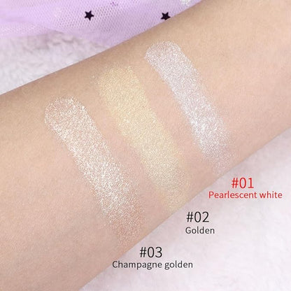 Pearl White Face Highlighter Makeup Shimmer Glitter Rose
