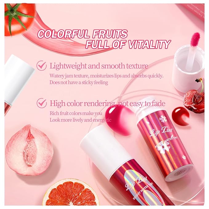 Lip Gloss Set,Moisturizing Lip Stain Plumping Lip Tinted Gloss