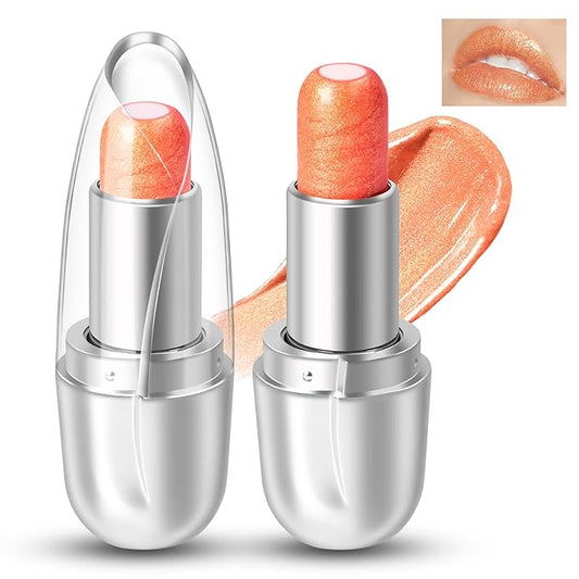 Jelly Glitter Lipstick, Magic Color Changing Lip Stain Queen, Hydrating Long Lasting Tinted Lip Balm with Creamy Texture, High Pigmented Non-Stick Lip Stain Glitter Lip Gloss Makeup, 03