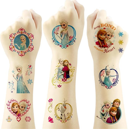 40pcs Temporary Tattoos for Kids,Frozen Party Favors Fake Gifts (Blue-A)