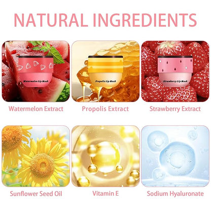 3 Pcs Bee Lip Balm Honey (Honey+Strawberry+Watermelon)