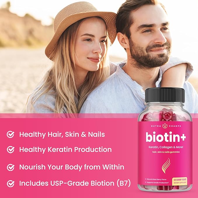 NutraChamps Biotin+ & Biotin. The Complete Duo for Hair, Skin and Nails.