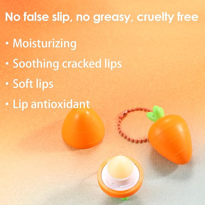 KISSIO Lip Balm,Carrot Lip Balm,Lip Care oz(03#Carrot)