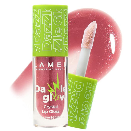Lamel Dazzle Glow Crystal Clear Lip Gloss - Hydrating Lip Gloss - Non Sticky Lip Gloss - Colored Lip Gloss - Lip Gloss Color - Mini Lip Gloss - Moisturizing Lip Gloss - №404 You Can