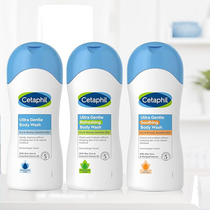 Cetaphil Ultra Gentle Refreshing Body Wash, For Dry 9oz