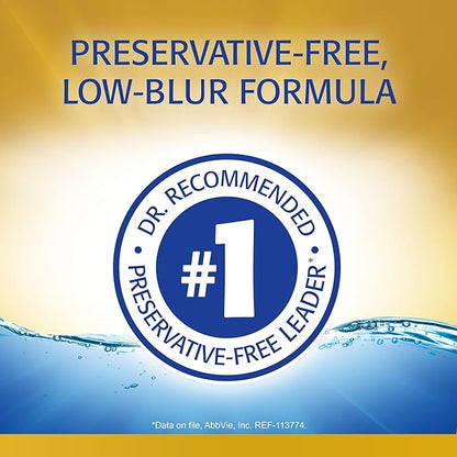 Refresh Optive MEGA-3 Lubricant Eye Drops Preservative-Free Artificial Tears, 0.01 fl oz (0.4 mL), 30 Single-Use Containers