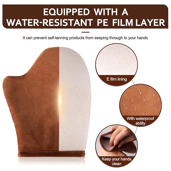 2 in 1 Self Tanning Mitt Applicator Kit Self Tanner Mitt and Lotion Applicator for Back,Tanning Glove for Self Tan Mitt Applicator,Back Applicator Mitt for Self Tanner,Tan Glove