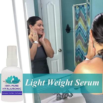 Anti Aging Wrinkle Serum of 100% Pure Hyaluronic Acid for Face and Body - No Alcohol, 4 oz