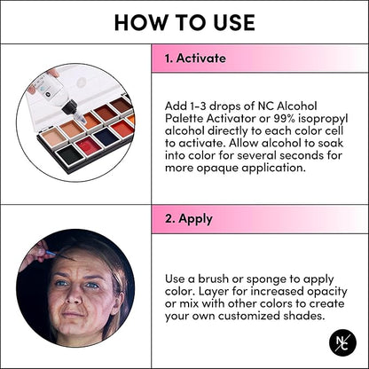 12 Color Dark Flesh Tone Alcohol Activated Makeup