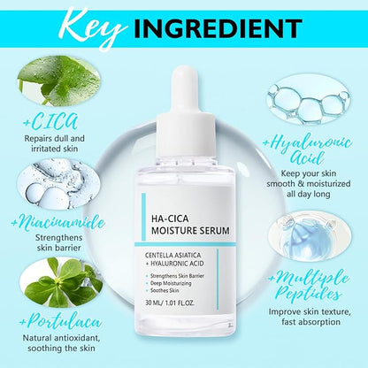 2PCS Peptide Propolis Serum & CICA Hyal Hydrating Face Serum For Women & Girls, Hydration & Wrinkle Renewal, For Women Anti Aging, CICA Extract For Skin, All Skin Types, Deep Moisturizing 2PCS
