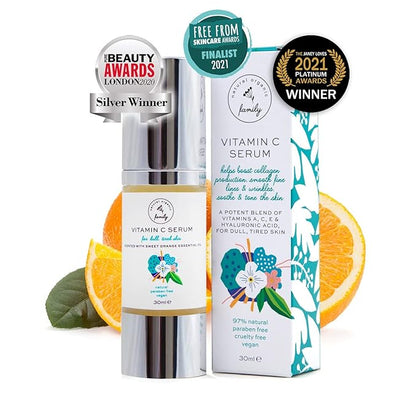 Vitamin C Serum for Face with Hyaluronic Acid, Aloe Vera, Retinol, and Vitamin E - Natural Skin Care for Beautiful and Healthy Skin - Helps Dull and Tired Skin and Fine Lines
