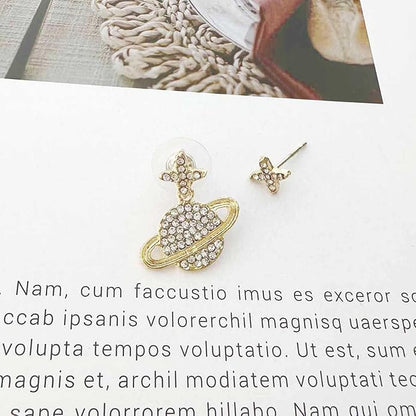 Crystal Saturn Planet Jacket Earrings Vintage Saturn Dangle