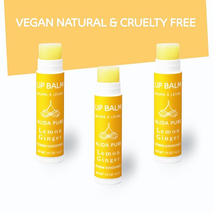Lemon Ginger Lip Balm Collection, Vegan Lips,