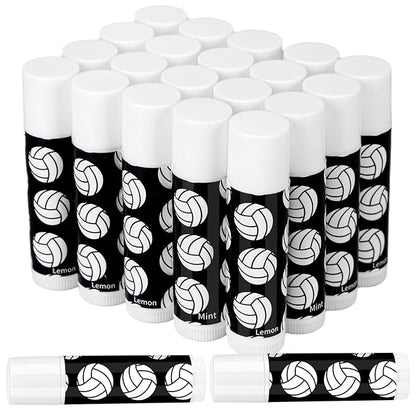 24 Pcs Volleyball Lip Balm Volleyball (Black)