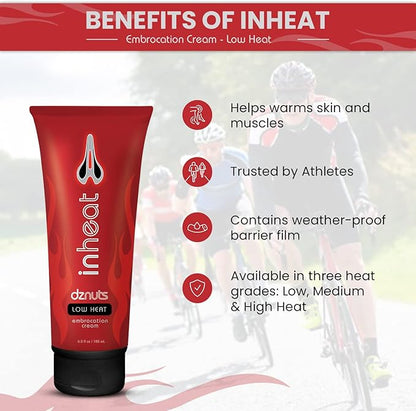 InHeat Embrocation Cream, Cold Weather Chamois Cream, Low Heat, 6.0 fl. Oz, 180ml