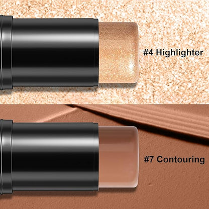 2Pcs Cream Contour Stick Makeup Kit, Cream Highlighter