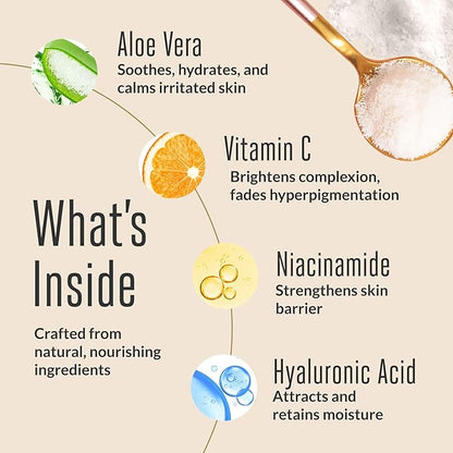 Vitamin C Face Serum - Natural Anti-Aging Serum with 10% Vitamin C, Aloe, Niacinamide, & Hyaluronic Acid, Soothing Skin Care, Firms & Evens Skin Tone, Dark Spot Remover for Face (1 fl oz)