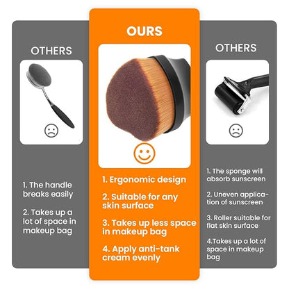 Sunscreen Applicator for Kids, Travel Size and Portable Sunblock Buddy Brush Set, Buddies Sunscreen Applicator with Cleaning Mat, Buddy Brush Set Sun Lotion Applicator Sun Cream Brush Pink (2 Pack)