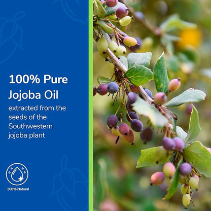 Earth’s Care Jojoba Oil - 100% Pure Jojoba Oil for Hair, Skin and Nails - Cold Pressed - Nourishing Natural Moisturizer - 8 FL OZ