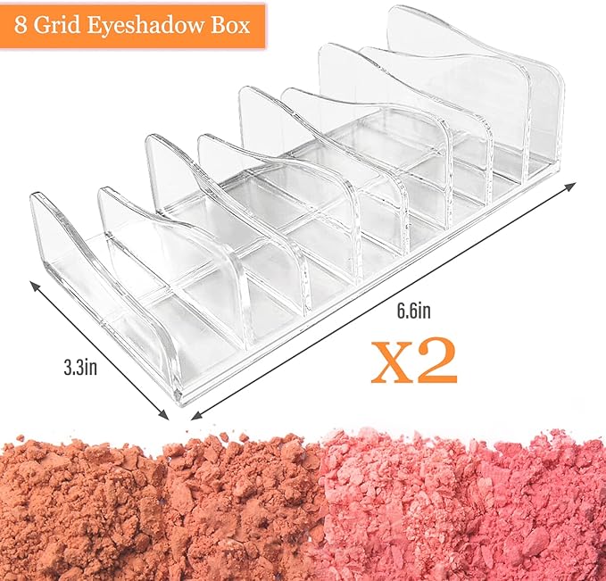 Makeup Palette Organizer,Acrylic Eyeshadow Palette Pallet,8 Sectons BPA-Free
