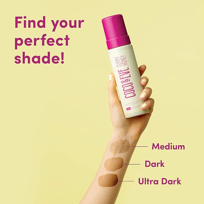 Coco & Eve Dark Self Tanner Mousse Kit - Natural Sunless Tanning, Anti-Aging, Cruelty-Free, Vegan, 200g, 6.7 Fl Oz