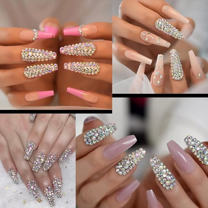 Flat Back Rhinestone Kits Colorful Rhinestones+Crystal AB Gems