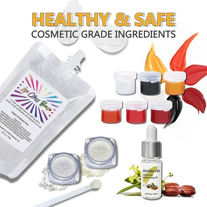 Cilrofelr DIY Lip Gloss Making Kit, 45 Pcs, Fun Makeup Kits for Girls to Create 10 Moisturizing and Shiny Lip Gloss
