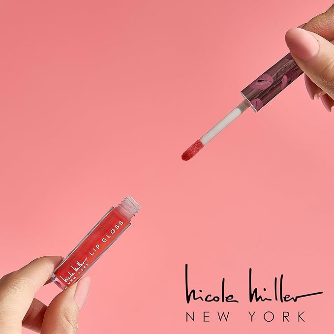 Nicole Miller Lip Gloss Collection, 4 Count (Pack of 1), Better Not Pout Red